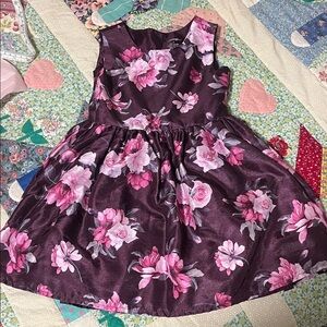 George Purple Floral Kids Dress